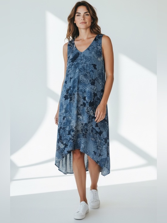 Karen Kane Dresses & Skirts - KAREN KANE Sleeveless Blue Floral Shift Dress Women’s XL